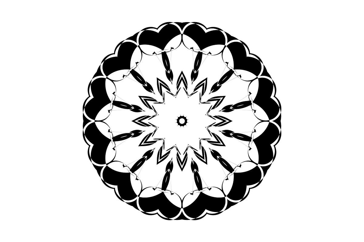 Black and White Mandala Patterns Set, a Decorative Illustration by NJ Himel (Photo 55 of 101)
