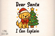 Christmas Funny Dog Dear Santa Png, an Illustration by Daily.Designs (Thumbnail 1 of 5)