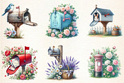 Spring Mailbox Sublimation Clipart, a Seasonal Illustration by DreamArtGraphic (Thumbnail 2 of 5)