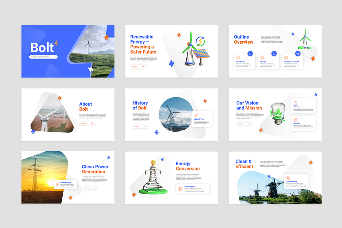 Energy PowerPoint Template, a Templates & Theme by Flat Icons (Photo 2 of 4)