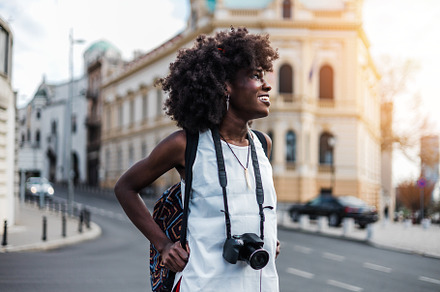 American tourist in European city, a Person Photo by REDDOT Studio