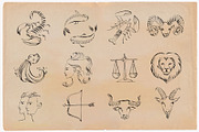 Hand drawn ZODIAC SIGNS Set, a Person Illustration by byJuliaKors (Thumbnail 3 of 3)