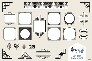 25 x Art Deco Black Vector Elements