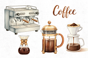 Watercolor Coffee Clipart PNG Bundle, a Photo by Elegant_Studio44 (Thumbnail 3 of 3)