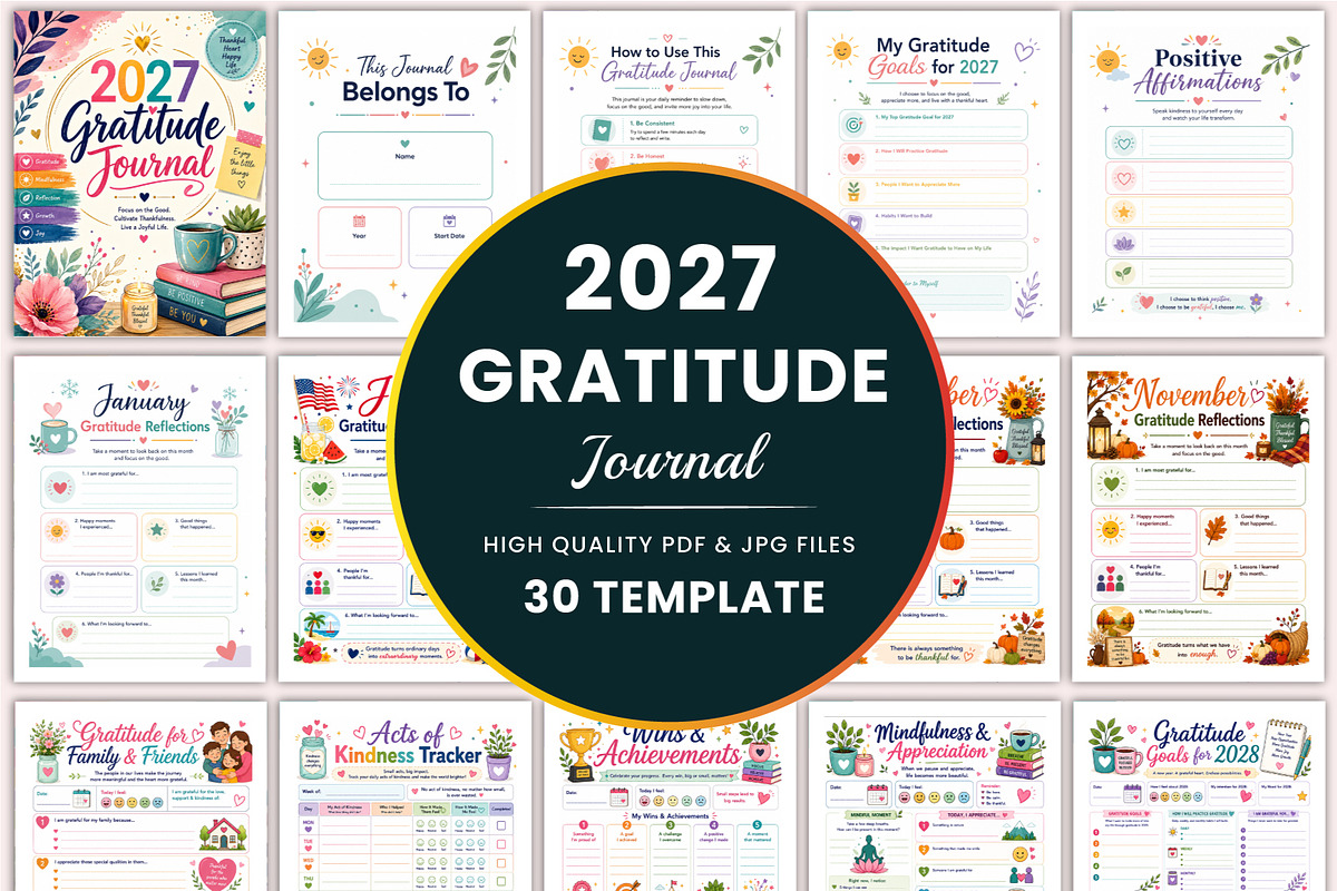 2027 Gratitude Journal, a Stationery Template by Shumaya (Photo 1 of 5)