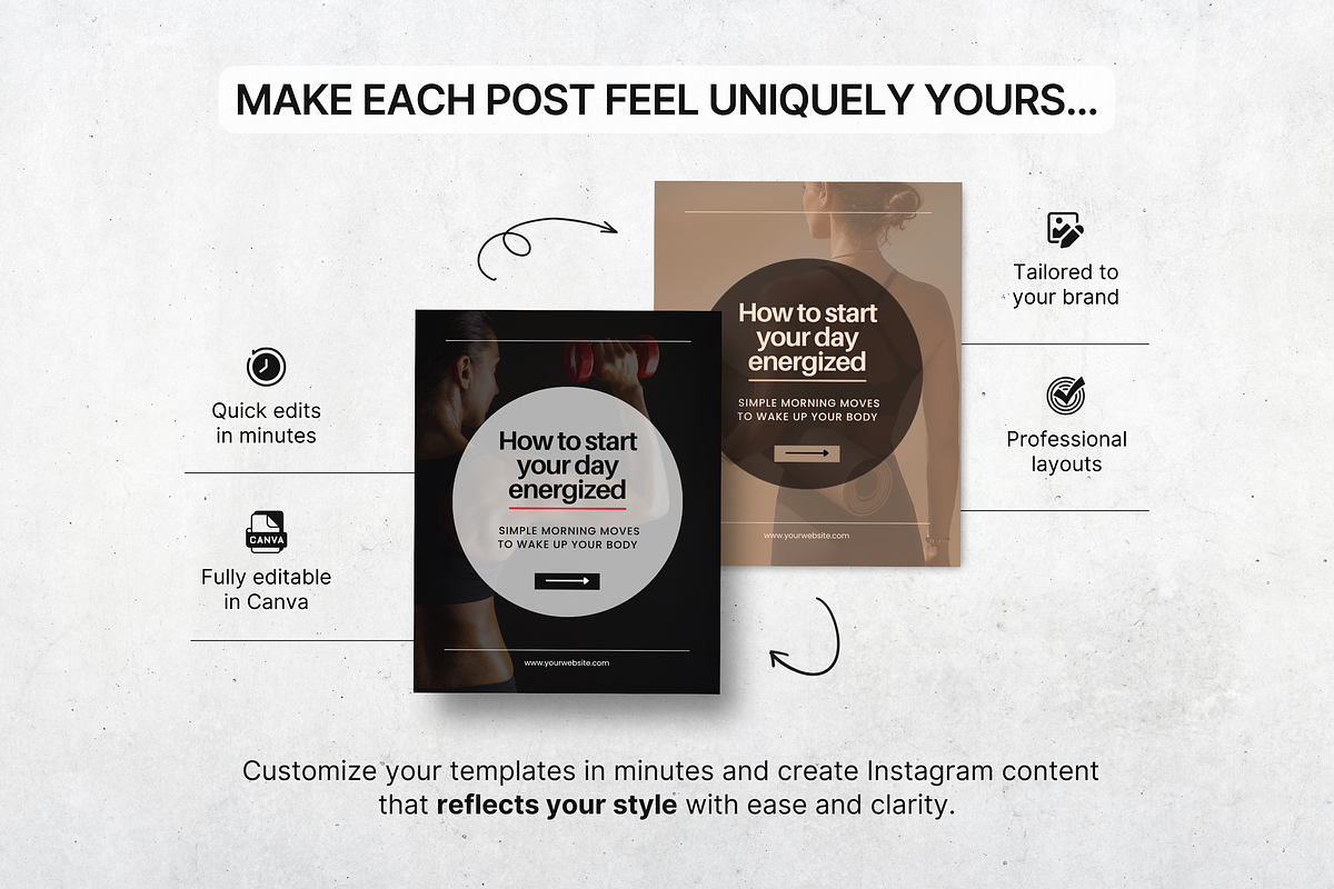 Fitness Carousel Instagram Posts Red, a Social Media Template by DigiPax (Photo 8 of 11)