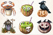 Creepy Summer Beach Clipart, an Illustration by Rose Art (Thumbnail 3 of 3)