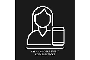 Telemedicine pixel perfect white, an Outline Icon by IMG Visuals