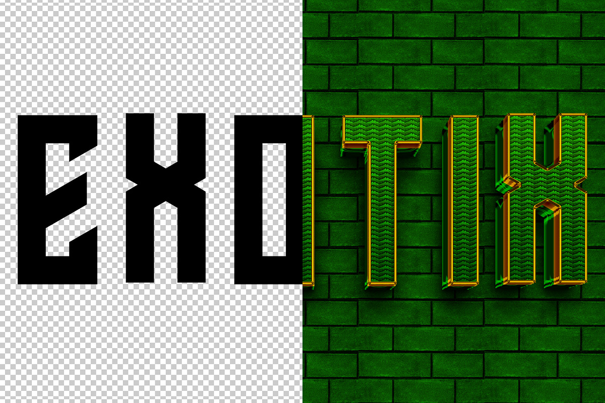 Exotic 3D editable text effect, a Layer Style Add-On by Hello Muh (Photo 2 of 2)