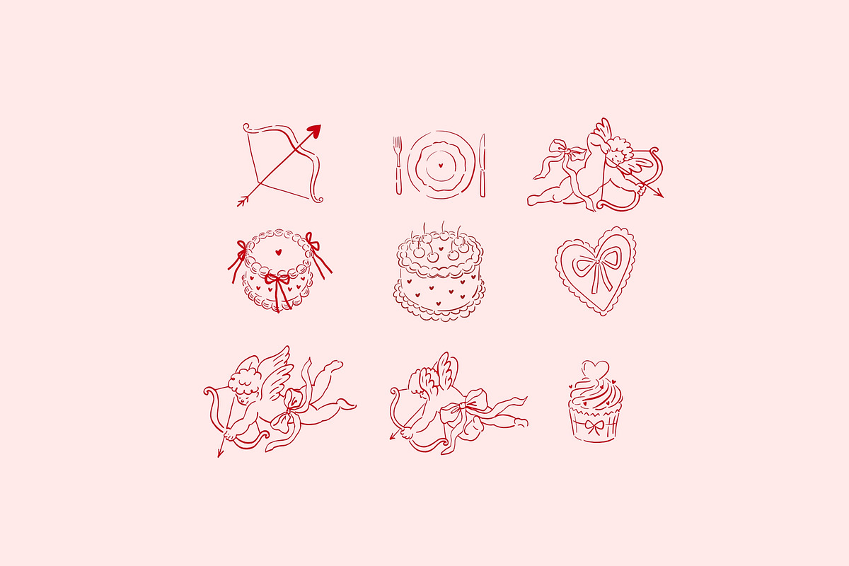 Be Mine - Valentine's Day Clipart, a Decorative Illustration by Barkova Nadya (Photo 3 of 7)