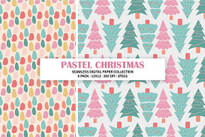 Pastel Pink Christmas Digital Paper