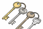 collection of four vintage keys, an Object Illustration by SouravDesign (Thumbnail 2 of 3)