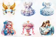 Baby Girl Baptism Watercolor Clipart, an Illustration by RobertsArt (Thumbnail 6 of 7)