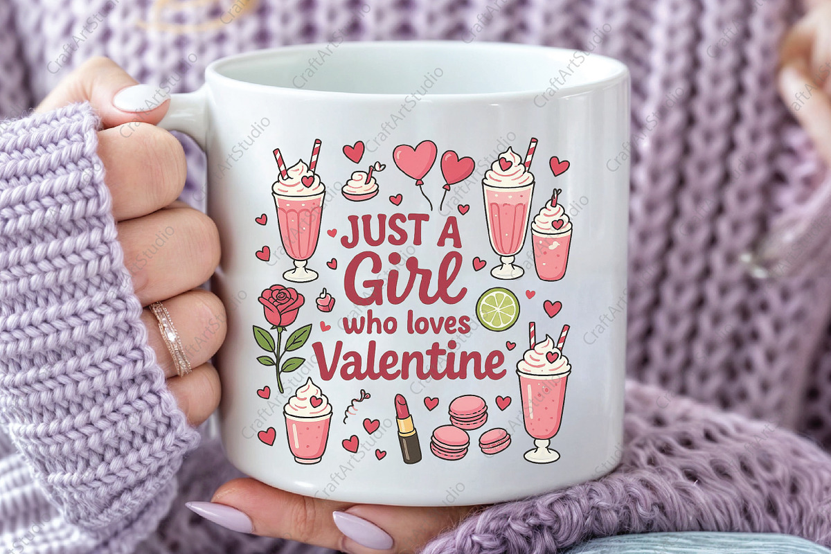 Pink Valentine PNG Sublimation, an Illustration by CraftArtStudio (Photo 3 of 3)