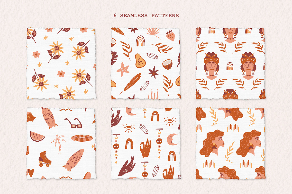 Boho Summer | Vector collection, a Decorative Illustration by katieromanoff_art (Photo 4 of 11)