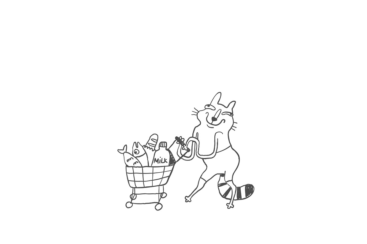 Sarcastic Shopping Cats Clipart, an Illustration by Anastasiya Klempach (Photo 3 of 7)