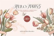 Hello Spring(Vintage Set), a Seasonal Illustration by Collection by VY (Thumbnail 1 of 13)