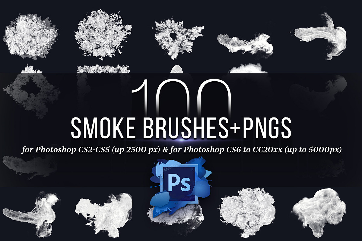 100 Photoshop Smoke Brushes + PNGs, a Brush Add-On by Creative Graphics (Photo 7 of 8)