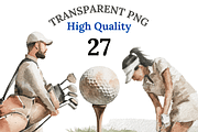 27 Watercolor Golf Clipart, a Decorative Illustration by Pati Charm Studio (Thumbnail 1 of 8)