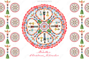 Christmas Nutcracker Medallion Set, a Decorative Illustration by LABFcreations