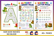 Letter Maze Worksheets for Kids, a Stationery Template by Designmela01 (Thumbnail 4 of 6)