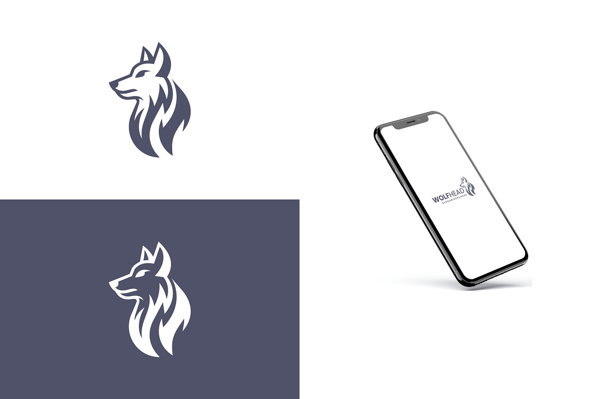 Wolf Head Logo in Monochrome Style, a Branding & Logo Template by Artnivora.Std (Photo 3 of 4)