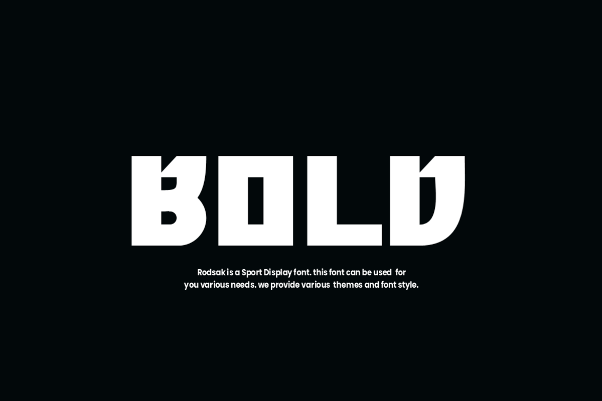 Rodsak - Sports Bold Font, a Sans Serif Font by Iqsiart Studio (Photo 4 of 8)