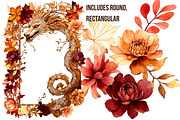 Autumn Dragons Clipart Set PNG, a Decorative Illustration by Floraphoria (Thumbnail 8 of 9)