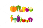 Fresh vegetables flat style set, an Icon by Teneresa (Thumbnail 2 of 3)