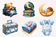 Blue Baby Boy Nursery Clipart, an Illustration by CreationArt (Thumbnail 9 of 9)