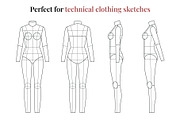 Female Fashion Flats Templates, a Person Illustration by Shorena Fashion Draws (Thumbnail 4 of 8)