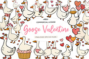 Goose valentine clipart, an Illustration by CreationArt (Thumbnail 1 of 6)