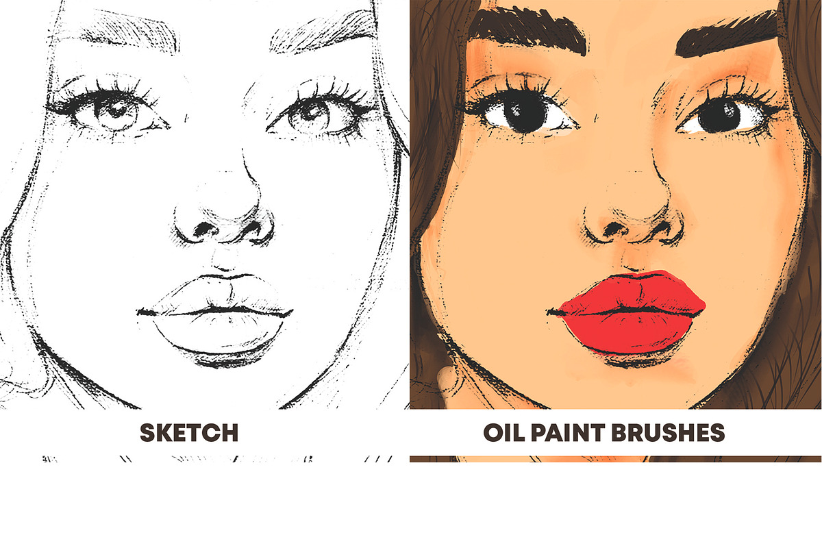 Premium Oil Brush In Photoshop Pack, a Brush Add-On by Design Unique (Photo 6 of 7)
