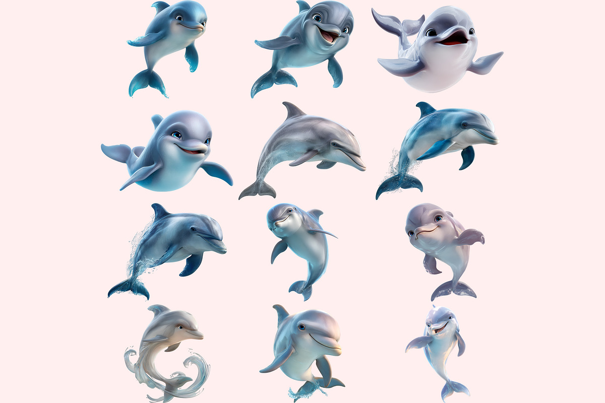 Dolphin PNG Clipart Bundle, a Graphic by M9 Design (Photo 6 of 9)
