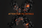 3D Psd Coal and Ember Letters, an Object Graphic by GK Creative (Thumbnail 2 of 8)