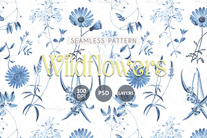 Botanical Wildflower Seamless Print