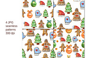 Watercolor Christmas gingerbreads, a Decorative Illustration by Watercolor fantasy (Thumbnail 3 of 3)