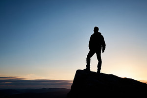 Silhouette of a man standing on, a Person Photo by MistyDay