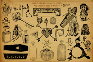 Rare Vintage HALLOWEEN Clipart Set