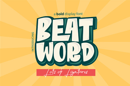 Beat Word | A BOLD fun Display, a Slab Serif Font by D&K Project