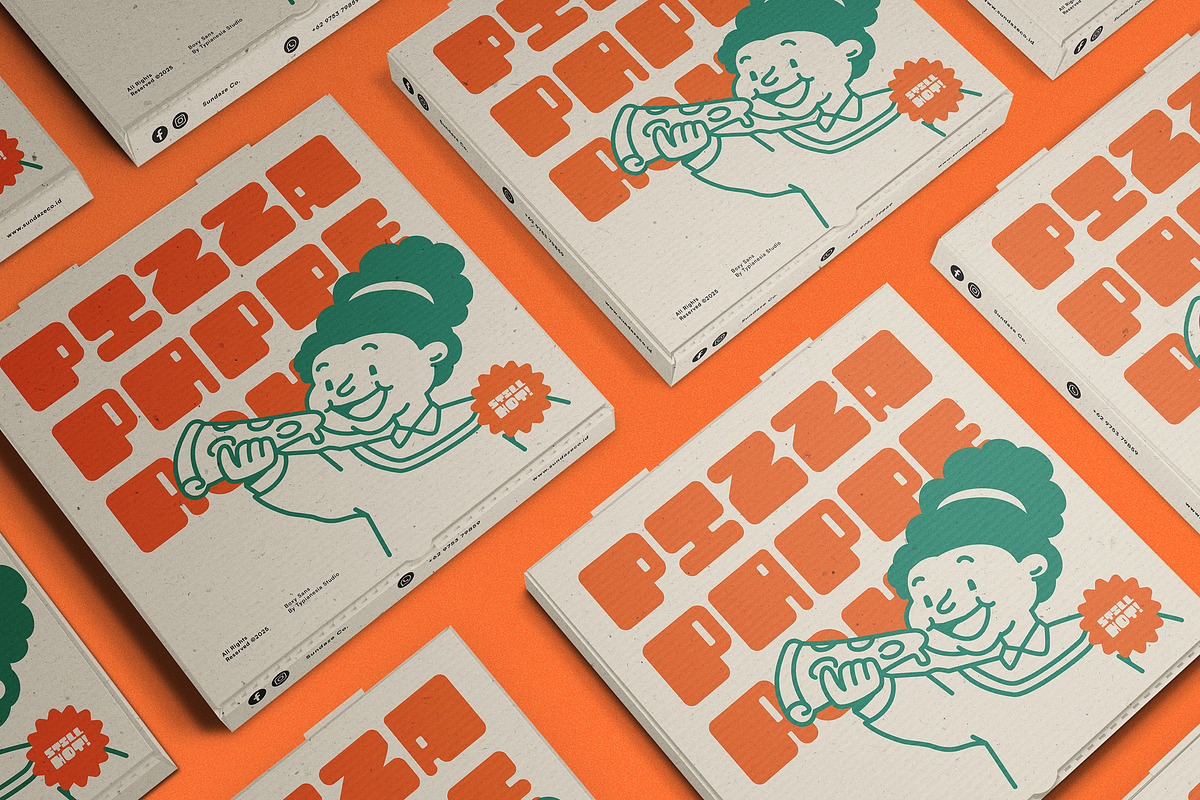 Haltime – Bold Retro Boxy Font, a Sans Serif Font by Typia Nesia (Photo 8 of 11)