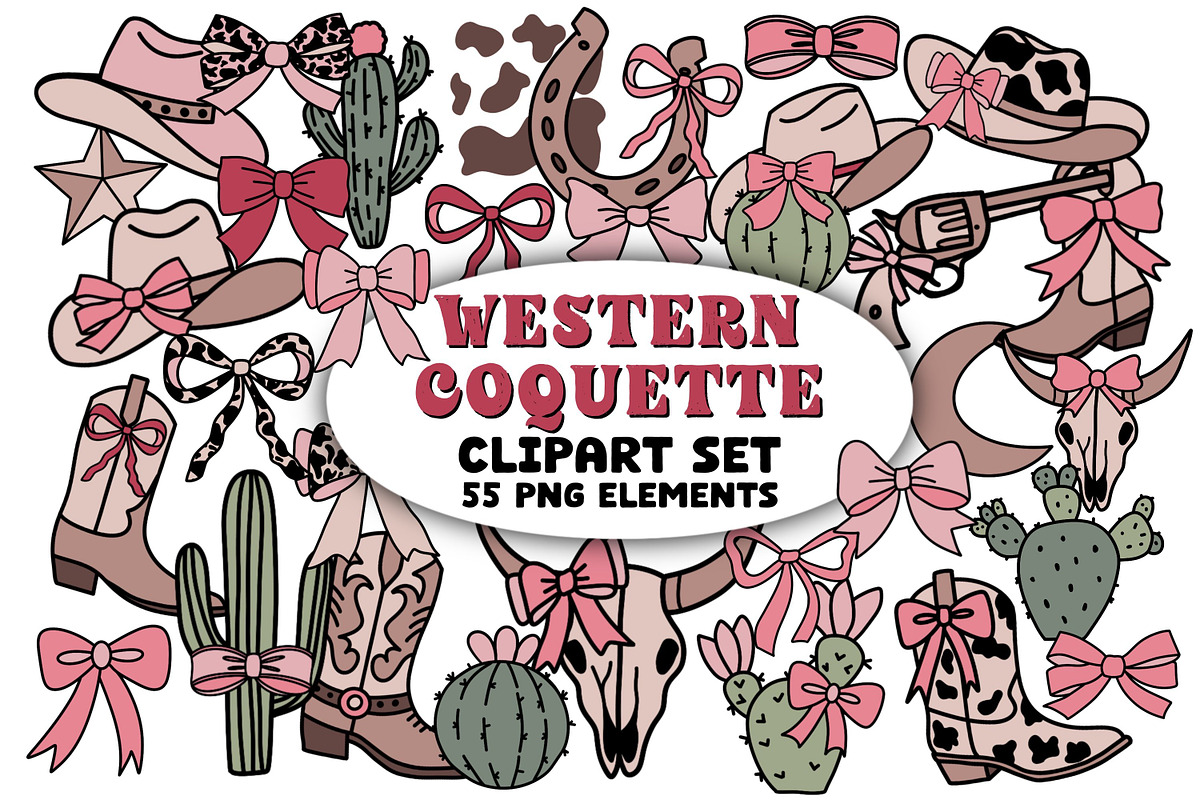 Western Coquette Cowgirl Clipart, an Object Graphic by Brush Lab (Photo 1 of 8)