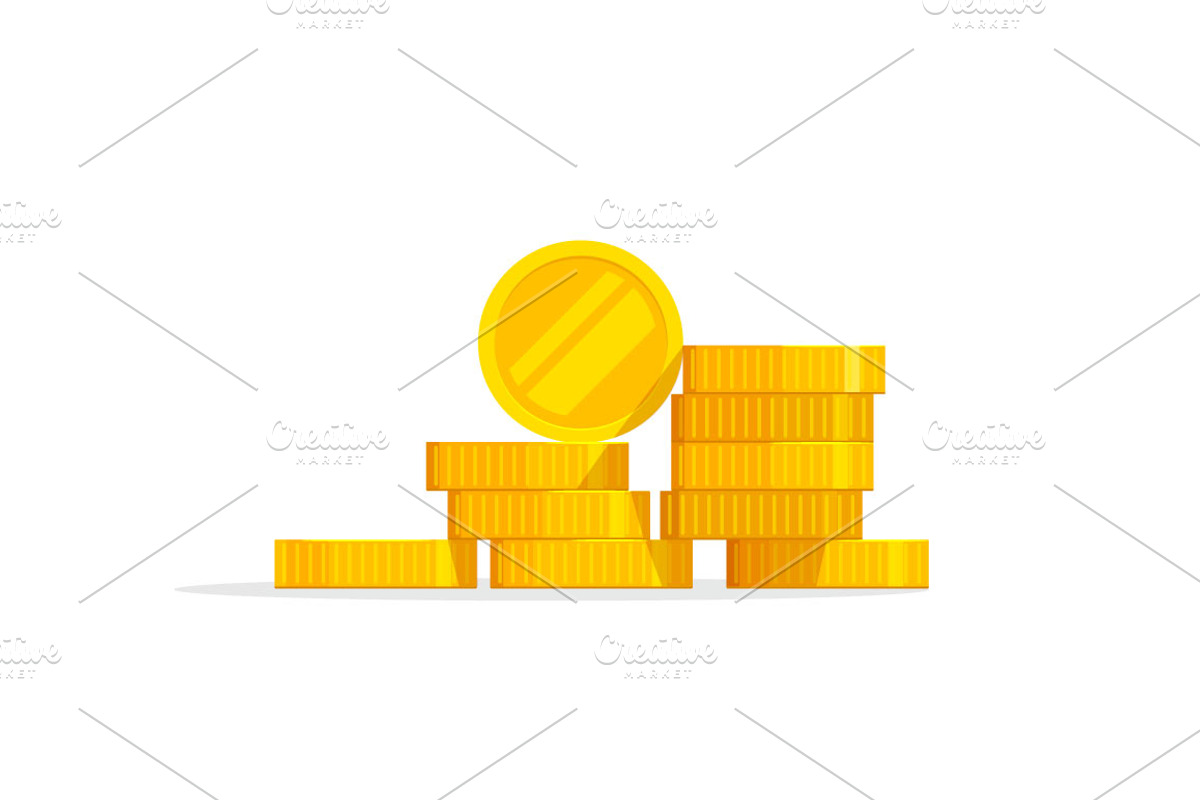 Coins Money Stack Pile Icon Vector, an Illustration by vladwel (Photo 2 of 2)