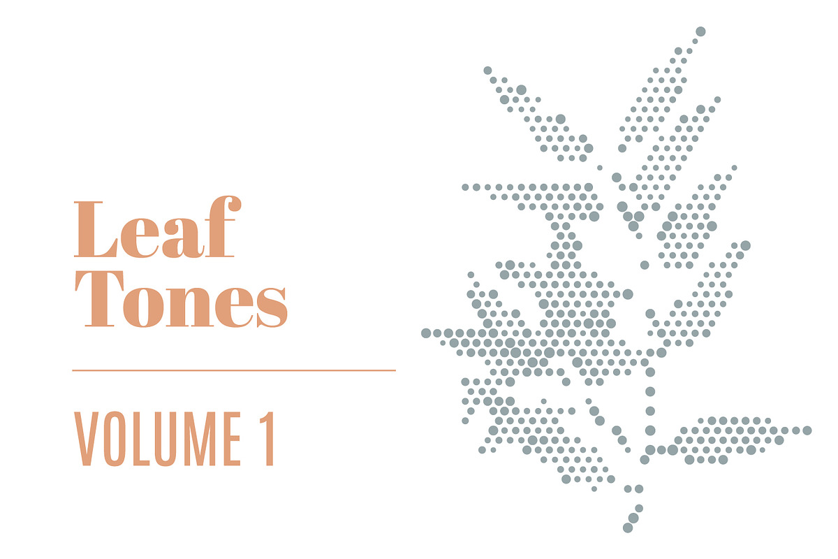 Leaf Tones Vol. 1 | Halftone Leaves, a Pattern Graphic by invisiblelayer (Photo 1 of 5)