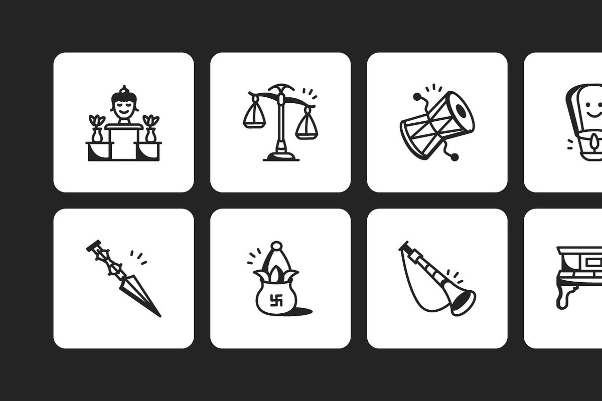 75 Tibet Doodles, an Outline Icon by Prosymbols (Photo 7 of 8)