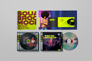 CD Mockup Jewel Case Brochure Square