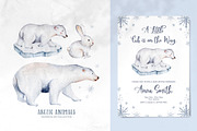 Arctic cute animals.  Watercolor set, an Animal Illustration by Peace ART (Thumbnail 6 of 22)