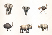 Wild Animals of Africa Clipart, an Illustration by CrexoraLab (Thumbnail 3 of 5)