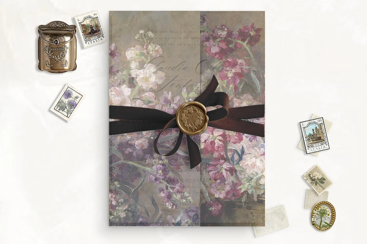 Bowl of Flowers Printable Vellum, an Invitation Template by SilverJoyAtelier (Photo 3 of 3)