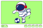 Cute Astronaut Playing Soccer Ball, a Sport Illustration by Artstorystudio (Thumbnail 1 of 3)